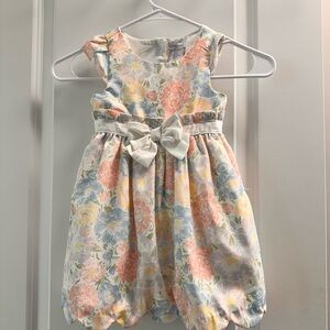 Tahari Pastel Floral Kids Dress with Bow